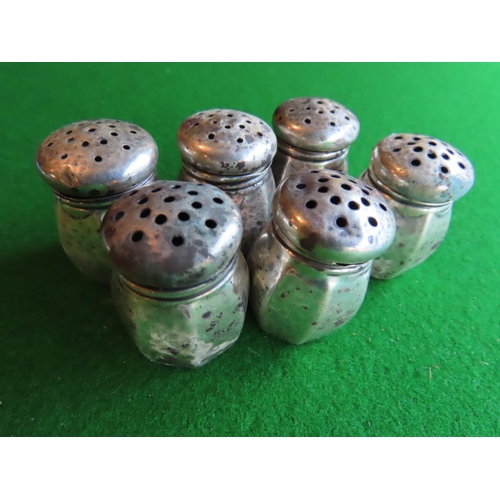 335 - Set of Six Solid Silver Salt and Peppers