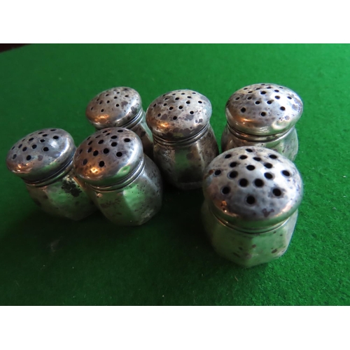 335 - Set of Six Solid Silver Salt and Peppers