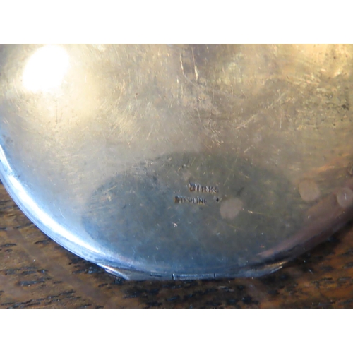 346 - Circular Form Silver Compact Hinged Cover with Engraved Decoration