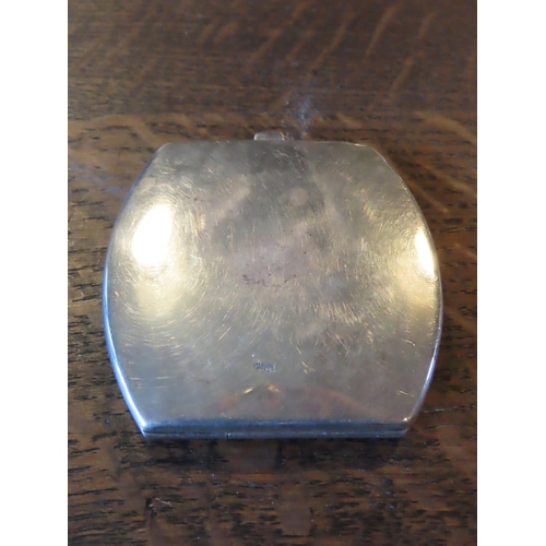 347 - Edwardian Solid Silver Compact Hinged Cover Mirror Contained within Engraved Front