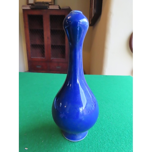 348 - Chinese Blue Ground Garlic Neck Vase Approximately 8 Inches High