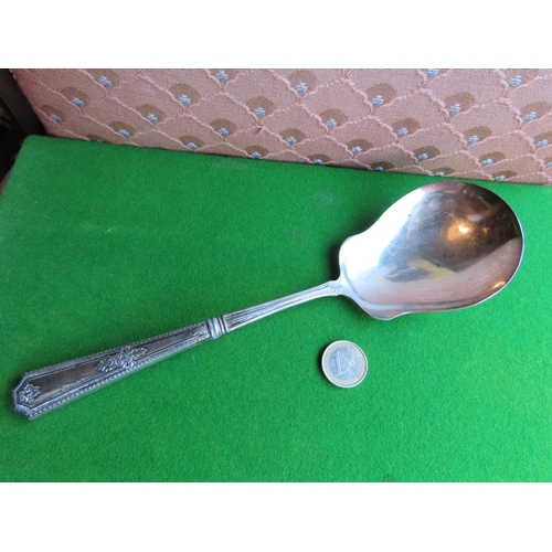 351 - Solid Silver Serving Spoon Approximately 11 Inches Long