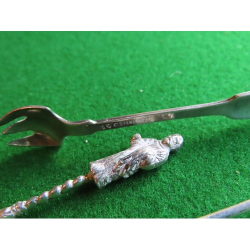 352 - Solid Silver Sugar Tongs with Apostle Spoon