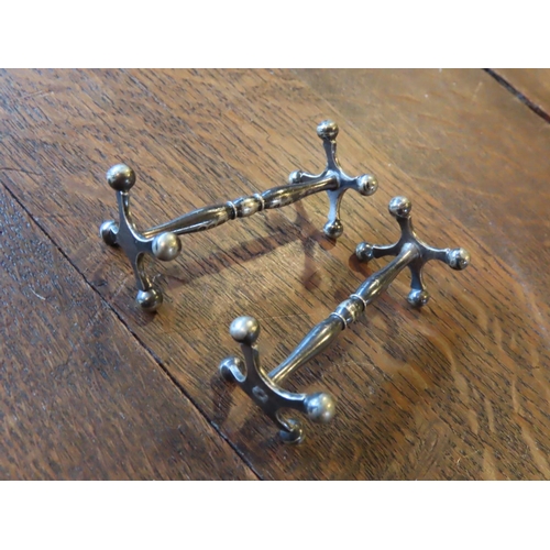 354 - Pair of Solid Silver Knife Rests Each Approximately 4 Inches Wide