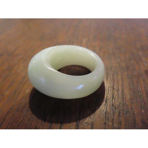 363 - Unusual Jade Carved Ring Size M and a Half