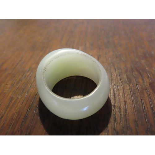 363 - Unusual Jade Carved Ring Size M and a Half