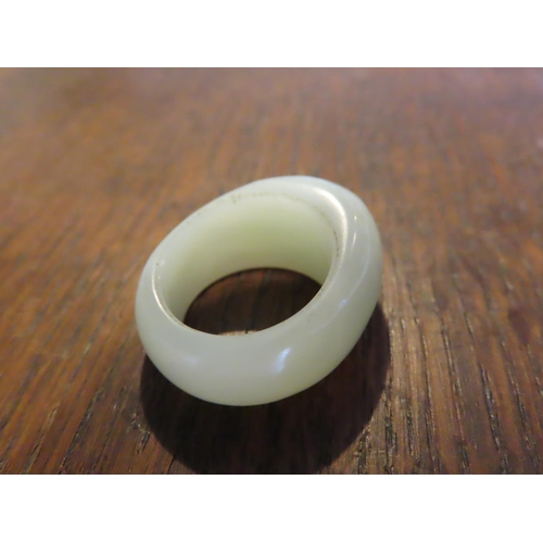 363 - Unusual Jade Carved Ring Size M and a Half