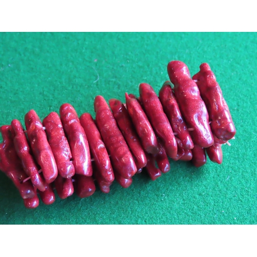 364 - Red Coral Ladies Bracelet Articulated Form