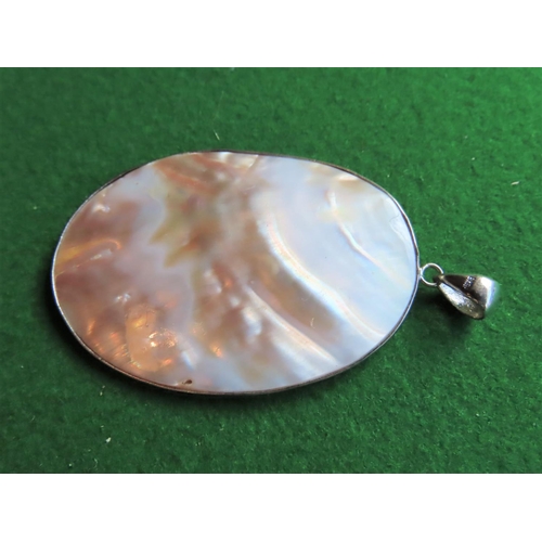 368 - Mother of Pearl Oval Form Pendant Silver Mounted