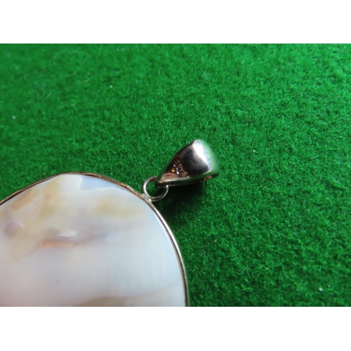 368 - Mother of Pearl Oval Form Pendant Silver Mounted