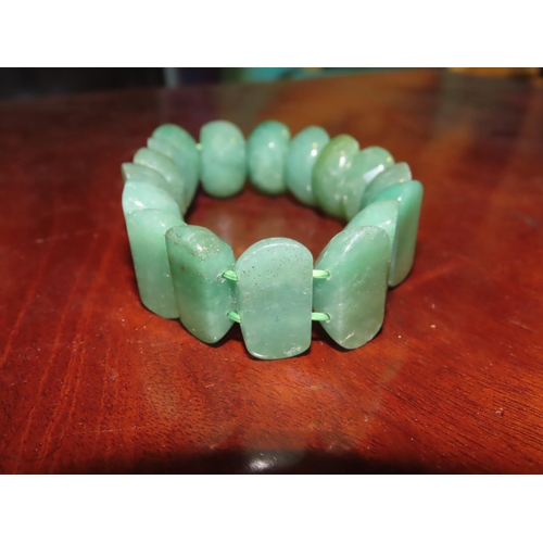 371 - Jade Ladies Bracelet Articulated Form Vintage