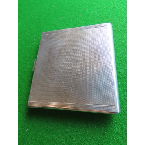 374 - Solid Silver Enamel Decorated Cigarette Case Approximately 5 Inches High