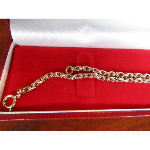 386 - 9 Carat Yellow Gold Box Link Chain with Spring Ring Fastener 40cm Long