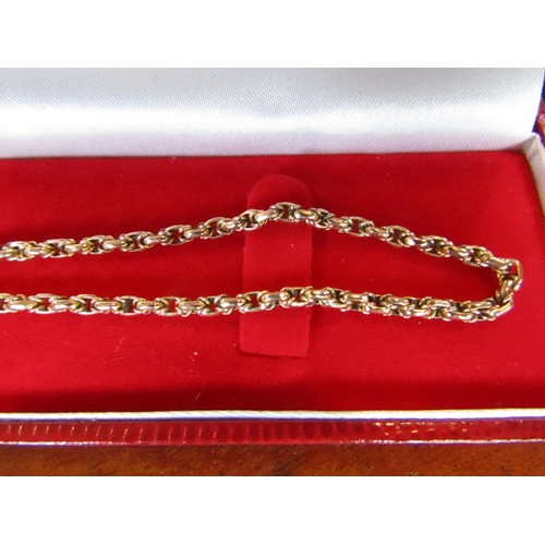 386 - 9 Carat Yellow Gold Box Link Chain with Spring Ring Fastener 40cm Long