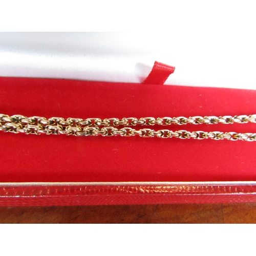 386 - 9 Carat Yellow Gold Box Link Chain with Spring Ring Fastener 40cm Long