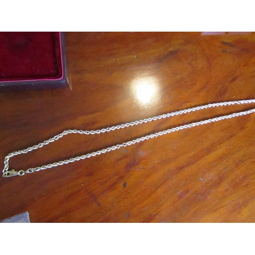 397 - 9 Carat Yellow Gold Rope Link Chain Necklace Lobster Claw and Loop Fastening Approximately 70cm Long