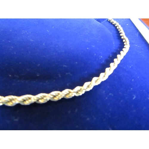 404 - Rope Twist Motif Ladies Necklace 9 Carat Gold with Spring Ring and Loop Fastening 41cm Long