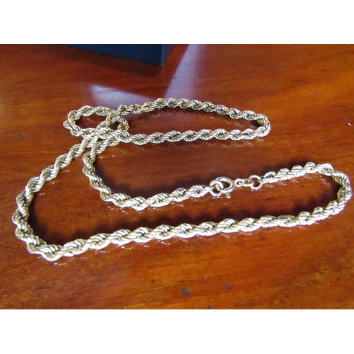 404 - Rope Twist Motif Ladies Necklace 9 Carat Gold with Spring Ring and Loop Fastening 41cm Long