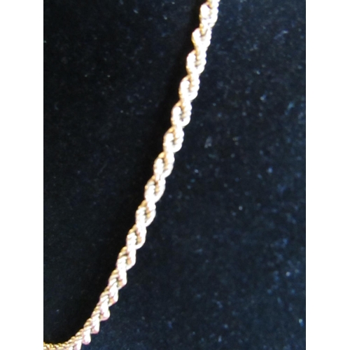 404 - Rope Twist Motif Ladies Necklace 9 Carat Gold with Spring Ring and Loop Fastening 41cm Long