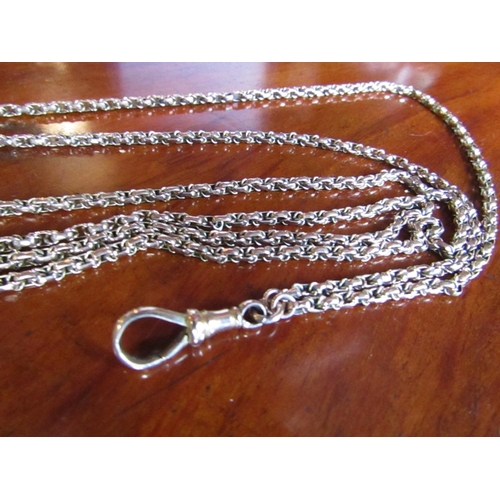 406 - Edwardian Long Guard Chain 9 Carat Gold Wheat Link Motifs with Suspending Lobster Claw Fastening Cla... 