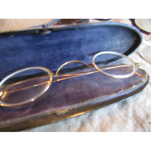 412 - Two Pairs of Silver Mounted Spectacles with Lorgnette Three Items in Lot