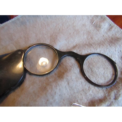 412 - Two Pairs of Silver Mounted Spectacles with Lorgnette Three Items in Lot