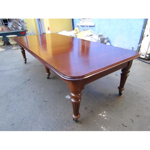 417 - Irish William IV Figured Mahogany Dining Room Table Extending to 18ft Long with Three Large Extra Le... 