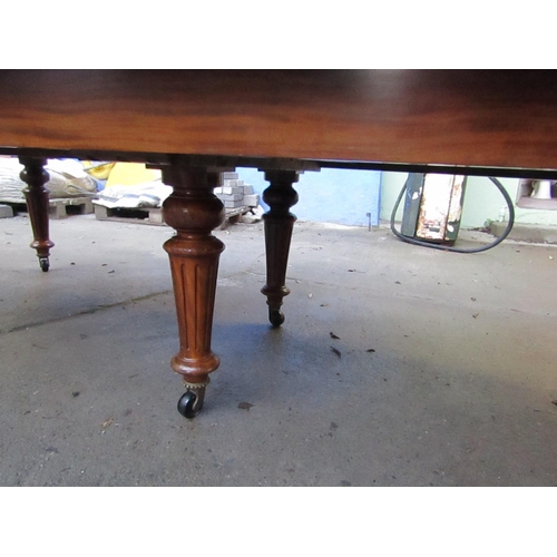 417 - Irish William IV Figured Mahogany Dining Room Table Extending to 18ft Long with Three Large Extra Le... 