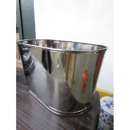 422 - Large Silver Plated Oval Form Champagne Bath  Approximately 22 Inches Wide x 15 Inches High with Eng... 