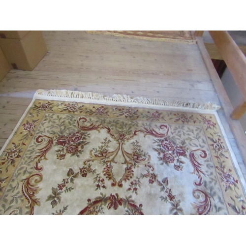 448 - Persian Rug with Centre Medallion Motif Ochre Ground Approximately 8ft Long x 5ft Wide