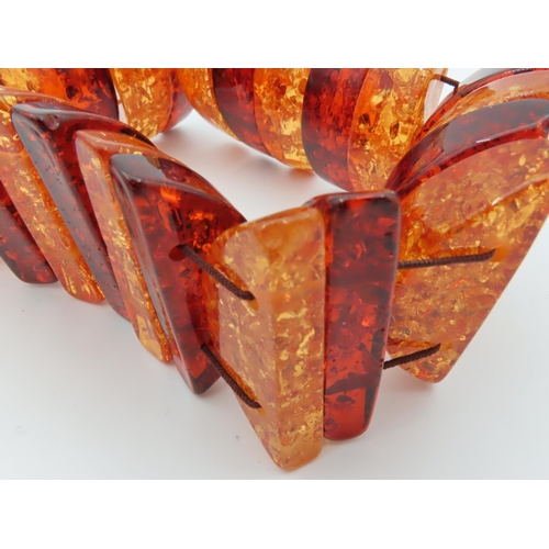 458 - Amber Ladies Bracelet of Articulated Form