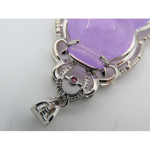 462 - Silver Mounted Lavender Jade Ladies Pendant