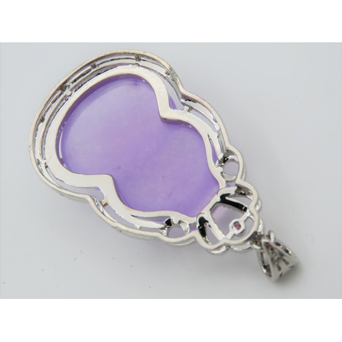 462 - Silver Mounted Lavender Jade Ladies Pendant