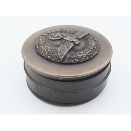 464 - Nazi Snuff Box Circular Form Approximately 3 Inches Diameter