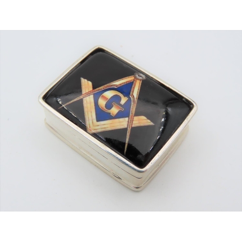 466 - Solid Silver Motif Decorated Snuff Box with Hinged Decorated Cover Hallmarked Approximately 2 Inches... 