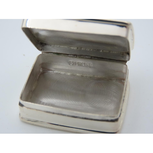 466 - Solid Silver Motif Decorated Snuff Box with Hinged Decorated Cover Hallmarked Approximately 2 Inches... 