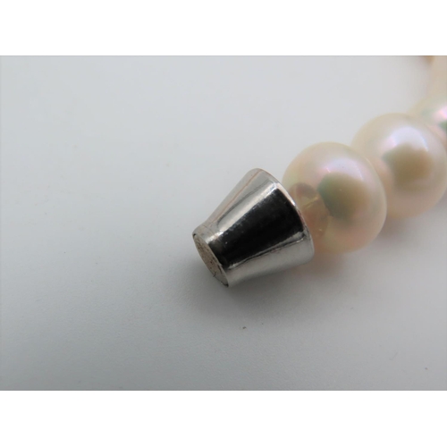 467 - String of Ladies Pearls Good Size with Barrel Clasp