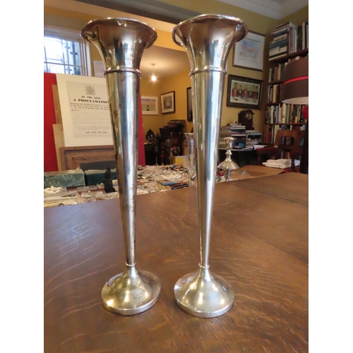 487 - Pair of Spill Vases of Tapering Elegant Form