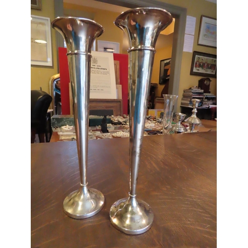 487 - Pair of Spill Vases of Tapering Elegant Form