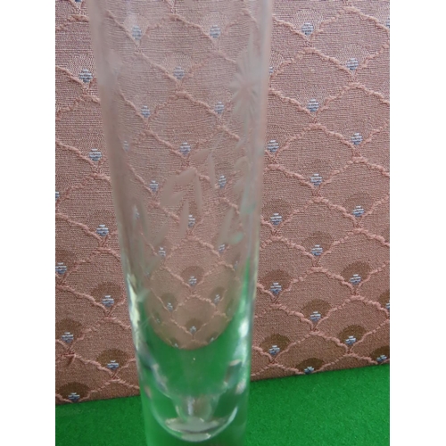 490 - Solid Silver Mounted Crystal Tapering Form Vase Approximately 8 Inches High