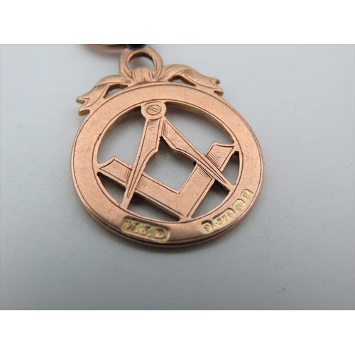 509 - 9 Carat Yellow Gold Masonic Watch Fob