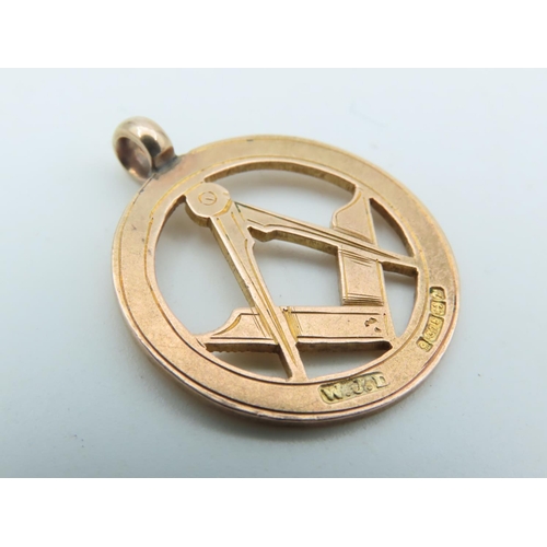 510 - Another 9 Carat Yellow Gold Masonic Watch Fob