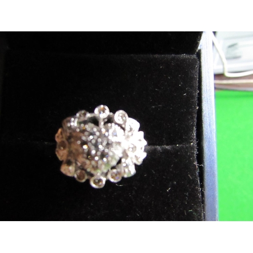 53 - Ladies Cluster Ring Mounted on 14 Carat White Gold with Heart Motif Centre Cluster Motif Attractive ... 