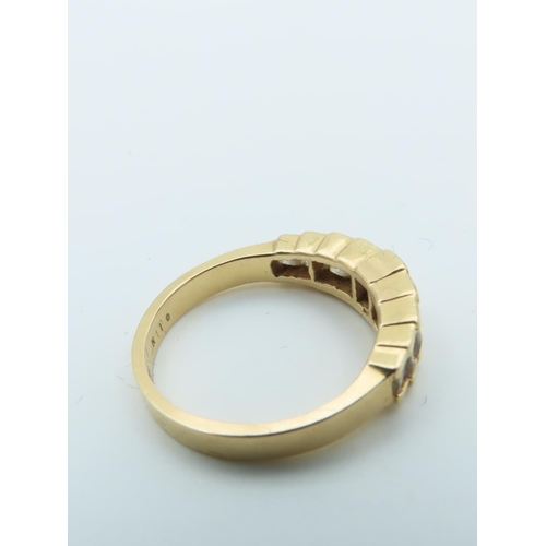 534 - Diamond Ladies Band Ring of Graduated Form on 18 Carat Yellow Gold Size N and a Half