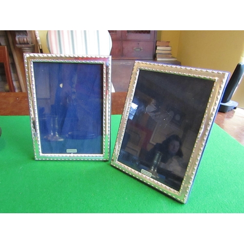 550 - Pair of Solid Silver Rectangular Form Photograph Frames Each Approximately 9 Inches High x 6 Inches ... 