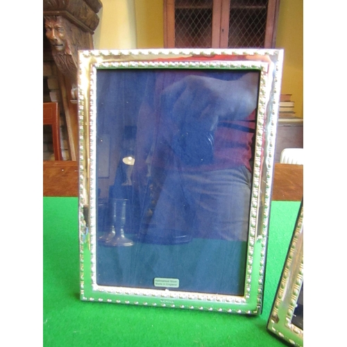 550 - Pair of Solid Silver Rectangular Form Photograph Frames Each Approximately 9 Inches High x 6 Inches ... 