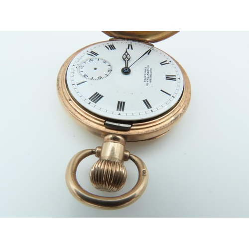 551 - Walton Marquis Gold Plated Keyless Lever Half Hunter Cased Watch Victorian