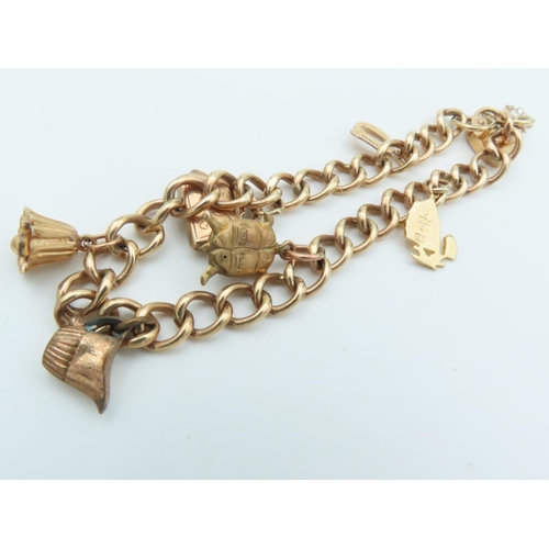 552 - 9 Carat Yellow Gold Charm Bracelet