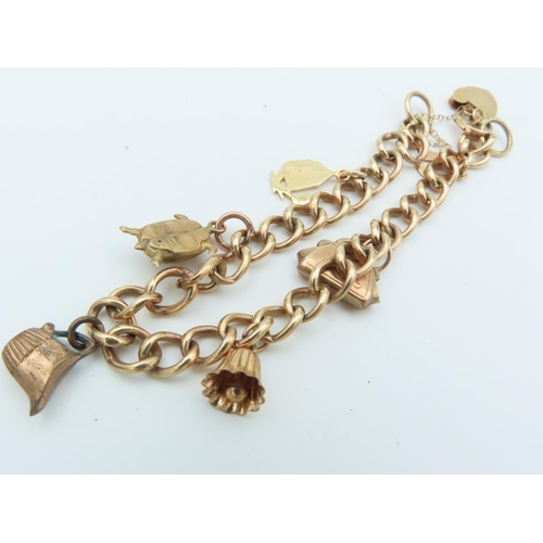 552 - 9 Carat Yellow Gold Charm Bracelet