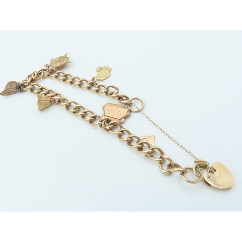 552 - 9 Carat Yellow Gold Charm Bracelet